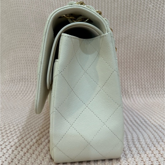 Chanel classic double flap quilted caviar medium handbag - style # A58600Y25378 - Picture 6 of 17